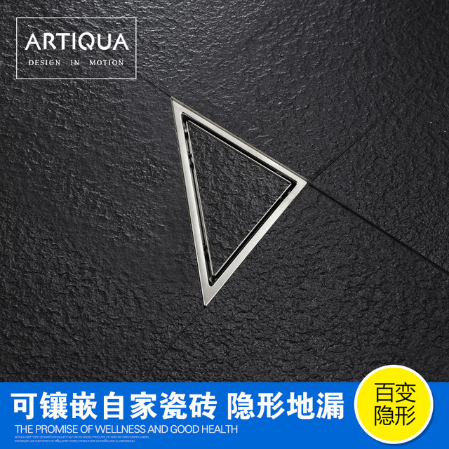 Artiqua Bathroom Shower Toilet Balcony Corner 304 Stainless Steel Triangular Invisible Anti-Odor Floor Drain