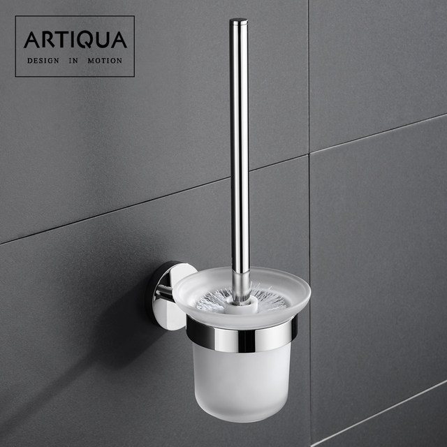 Artiqua Toilet Brush Toilet Cup 304 Stainless Steel Toilet Brush Holder Glossy Toilet Cup Holder Bathroom Accessory