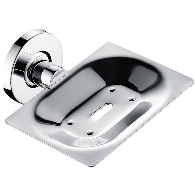 Artiqua304 Stainless Steel Soap Dish Glass Single Dish with Stand Soap Holder Bathroom Accessory Glossy