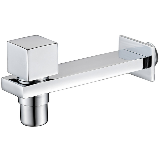 Artiqua All-Copper Mop Sink Faucet Square Design Washing Machine Faucet Balcony Wall-Mounted Single Cold Water Spout