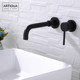 Artiqua All-Copper Concealed Wall-Mounted Basin Faucet for Bathroom Sink, Swivel Faucet, Black