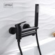 All-Copper Bathtub Faucet Hot and Cold Shower Faucet Showerhead Mixing Valve Nozzle Bidet Set Black Extended Spout