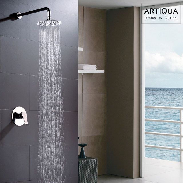 Artiqua Concealed Wall-Mounted Showerhead Set, All-Copper Hot and Cold Showerhead Set for Hotel and Home Use