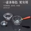 Japanese-style glass side handle teapot Teapot Small green citrus wood handle High temperature resistant belt filter tea maker Black crystal furnace