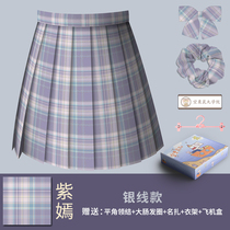 Empty Chinchilla pill (Ziyan) original genuine jk dress purple Silver Line Japanese Academy style spring and summer pleated skirt