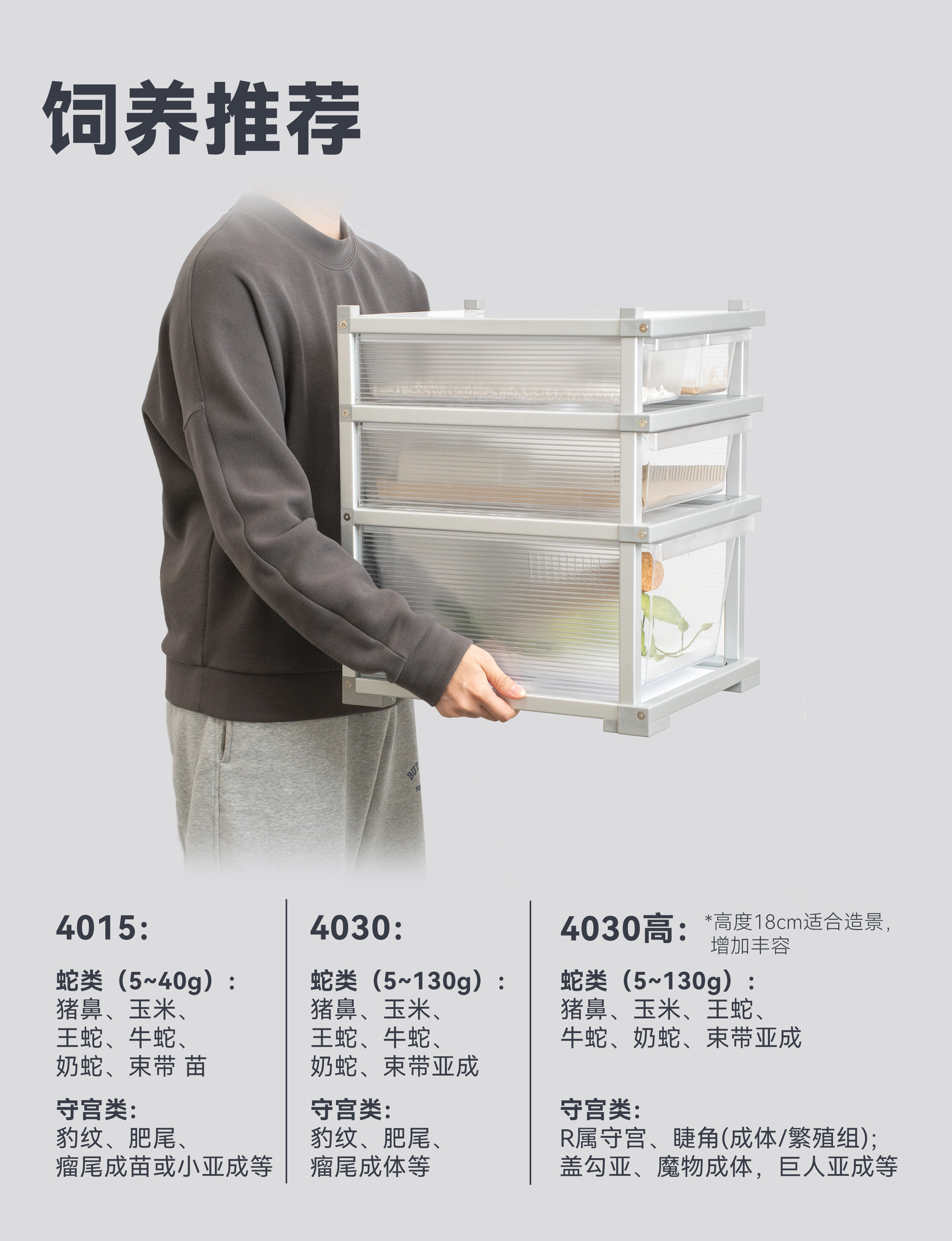 【新店】达芬奇黑洞桌面爬柜R属玩具蛇豹纹守宫饲养盒桌面柜 detail 7