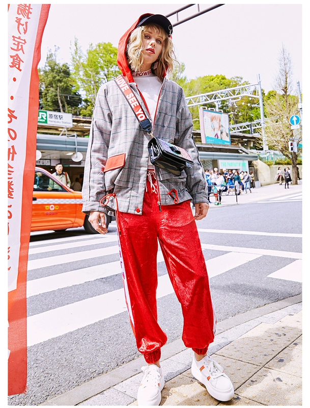 Áo khoác cotton kẻ sọc cho bé gái mùa đông 2018 mới Hồng Kông phong cách retro lỏng lẻo áo khoác cotton ngắn - Bông mẫu áo phao nữ đẹp 2020