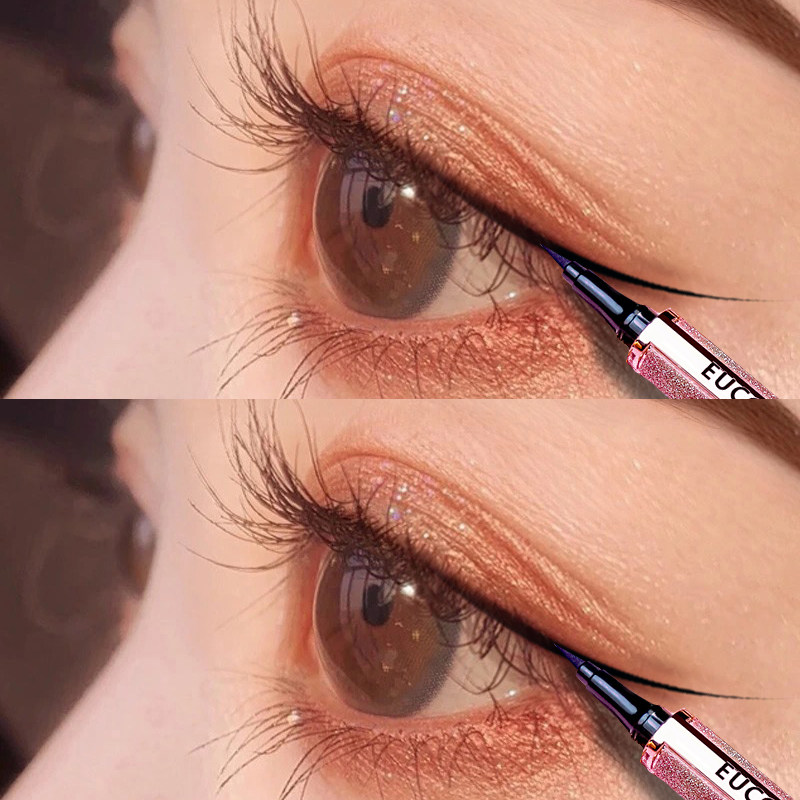 White Eyelink Pen Woman Unseasonated Waterproof Perspiration Durable New Hands Beginners Extremely Fine Brown Color Liquid Glue Pen