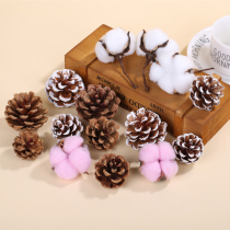  Natural dried pine cones pine tower cotton dried flowers decoration christmas tree pine cones kindergarten decoration supplies original ecological pine cones