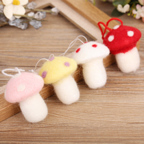  5*6cm Polka dot small mushroom Christmas pendant Poke music wool felt mushroom finished DIY clothing accessories