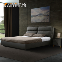 Fabric bed master bedroom technology cloth disassembly and washing Nordic style modern simple double 2 meters 2 2 large bed wedding net celebrity bed