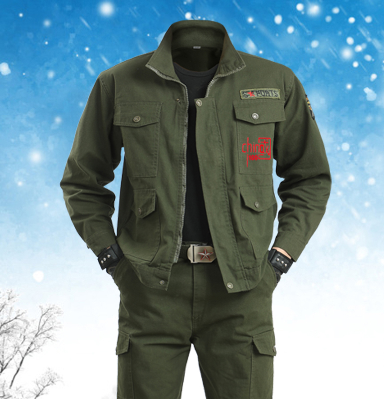 Plus-Size Work Clothes for Men, Welder's Anti-Scalding Pure Cotton Protective Clothing, Workwear Set, Work Clothes, Jacket