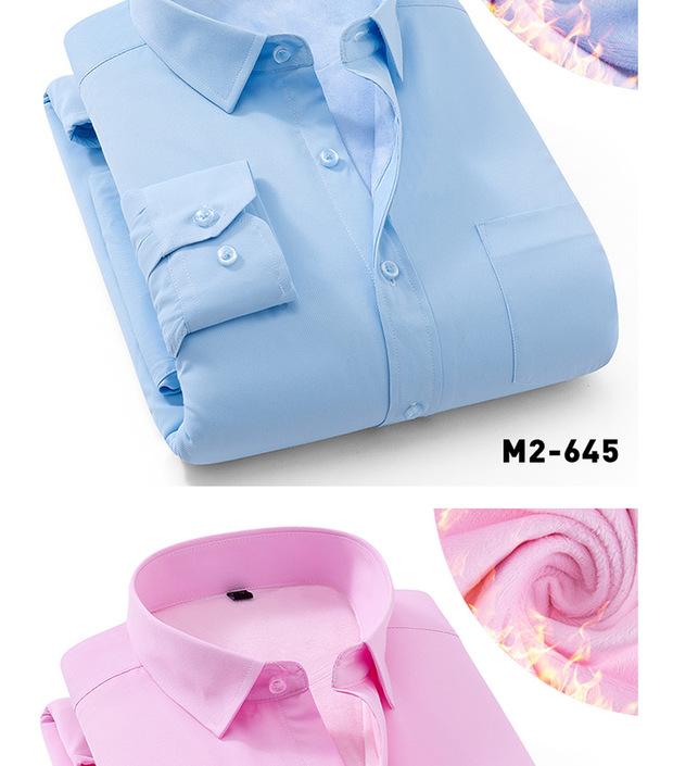 Mùa đông áo ấm nam cộng với phân bón tăng kinh doanh bình thường cỡ lớn linh sam nam chuyên dụng cụ sọc áo dài tay sơ mi hàn quốc