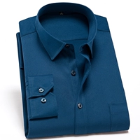Mùa thu nam áo dài tay màu xanh hải quân kinh doanh dụng cụ chuyên nghiệp áo sơ mi nam phù hợp với linh sam inch áo sơ mi chạm đáy quần tây áo sơ mi