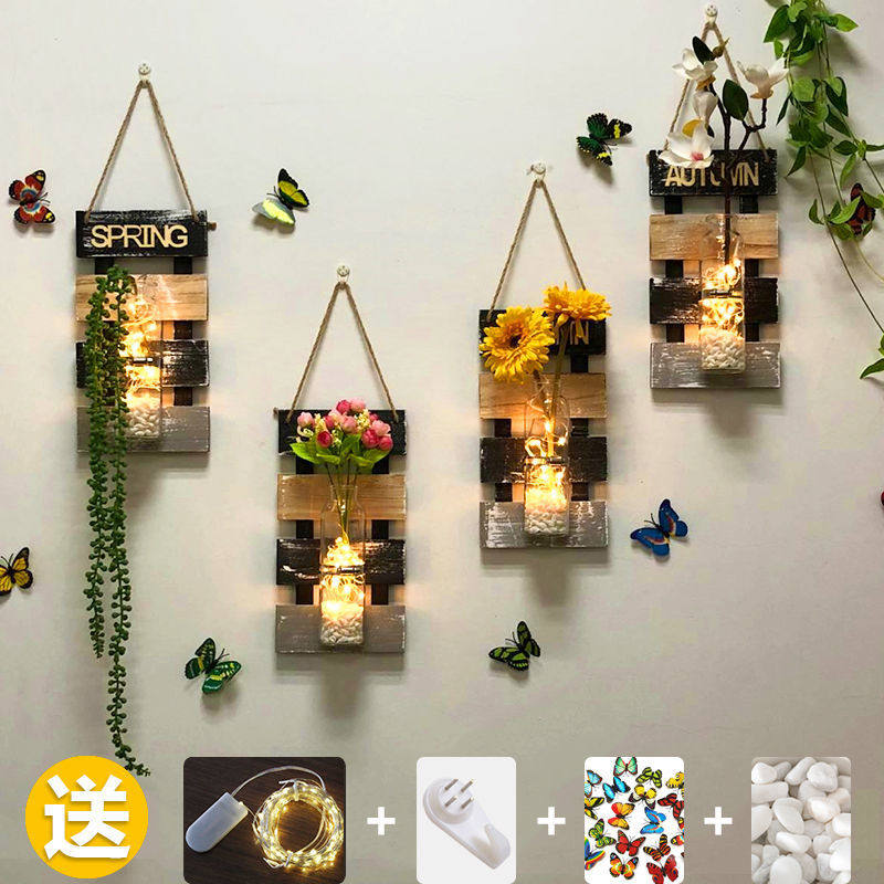 Bedroom wall wall decoration pendant ins room layout creative dining room living room flower wall wall hanging decorations