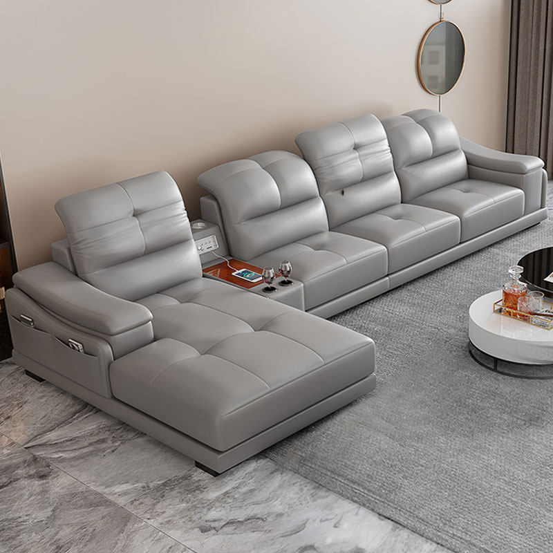 To also real leather sofa Living room full assembly modern suit minimalist size Corner Sofa Furniture