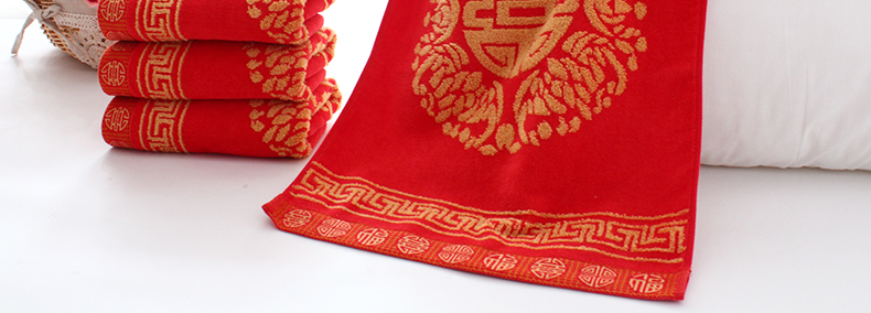Khăn vàng lễ hội đôi vợ chồng 2 dải khăn đỏ quà cưới thấm khăn - Khăn tắm / áo choàng tắm khăn tắm trắng