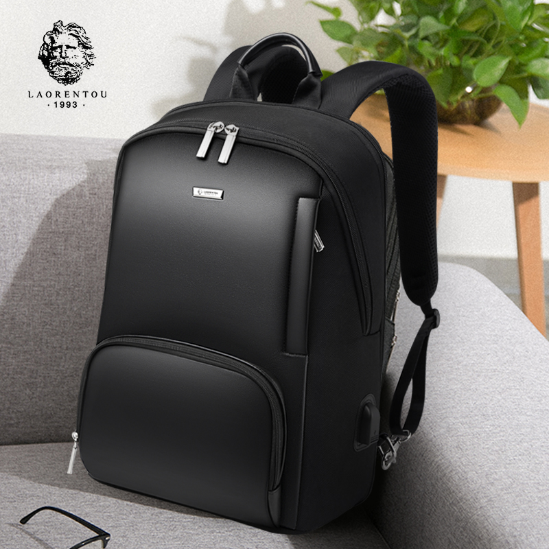 Old man's head backpack men's anti-theft backpack laptop bag men's fashion business school bag waterproof fashion trend