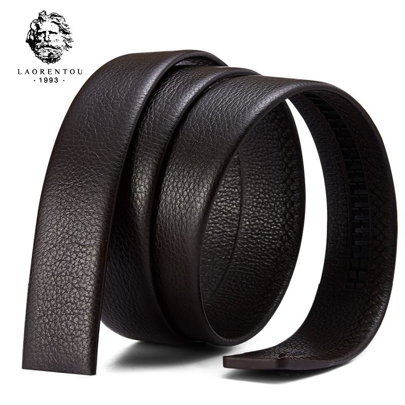 Old man's head belt men's head layer cowhide without head belt youth fashion belt double-sided cowhide headless body men