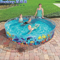 BESTWAY transparent hard glue pool large Children family swimming pool paddling pool fish pond
