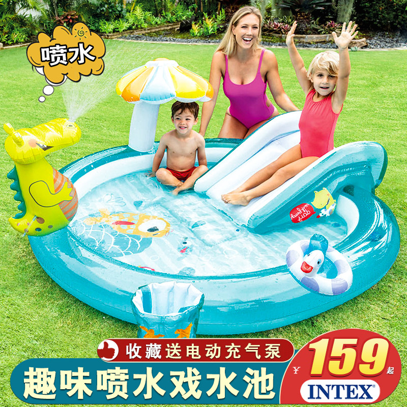 INTEX Children Inflatable Swimming Pool Home Baby Pool Fun Spray Pool Play Pool Family Wave Polo Pool