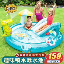INTEX childrens inflatable swimming pool home baby pool fun fountain pool paddling pool family wave pool