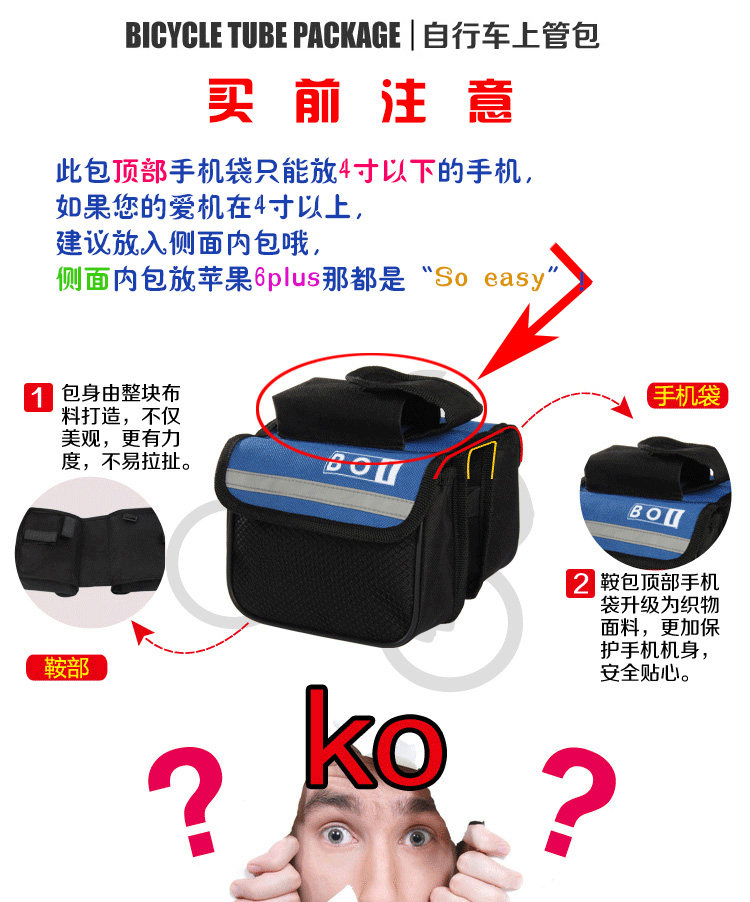 Sacoche pour vélo mixte AISOGN - Ref 2223136 Image 6