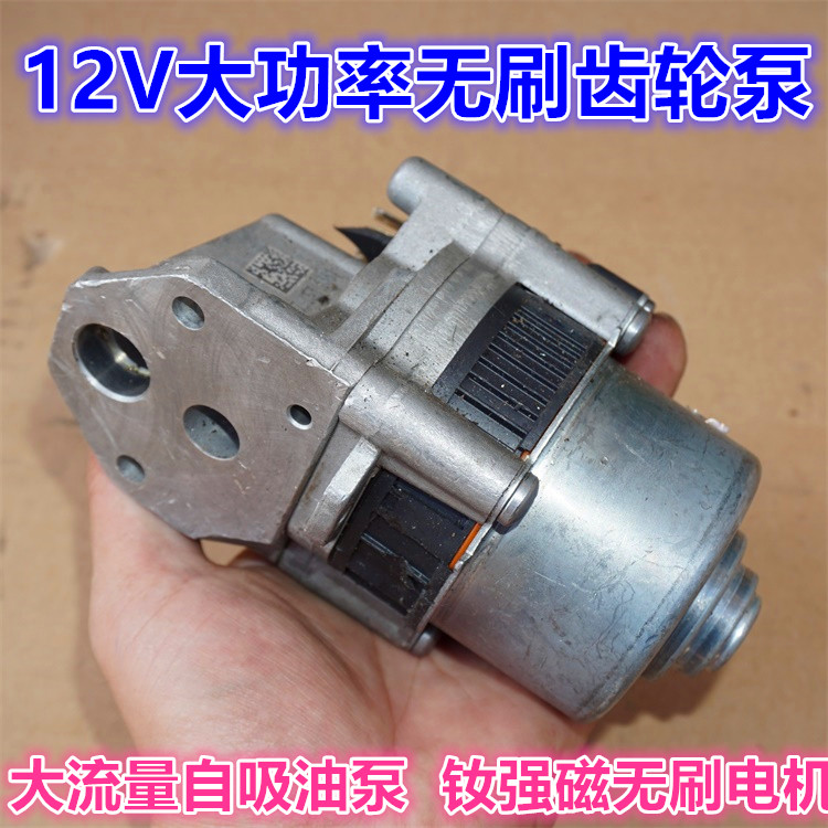 12V high power neodymium strong magnetic brushless motor gear oil pump powerful self-sucking oil pump large flow cycle oil pump