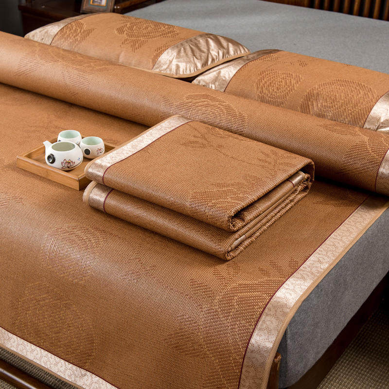 Summer Rattan Mat Mat mat Folding Ice Silk Mat Three Sets 1 8m Single Double Student Dorm Room Air Conditioning Soft Grass Mat