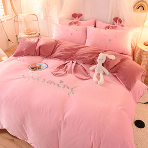 【帛罗旺斯】兔耳朵双面宝宝绒四件套