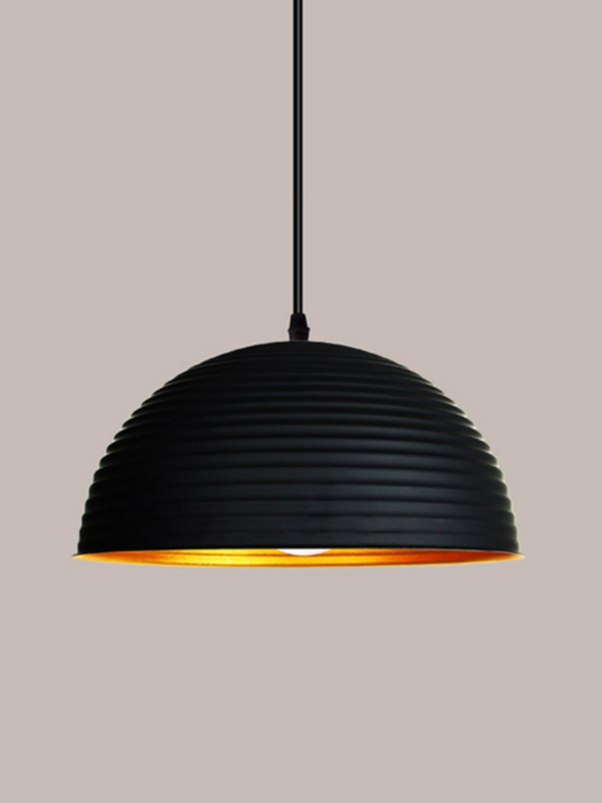 Retro Industrial Style Black Chandelier Lampshade Single Head Creative Bar Personalized Restaurant Shop Semi-Circle Pot Lid Chandelier