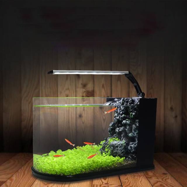 Small fish tank living room home glass landscaping rockery decoration mini  free change aquarium creative bullet