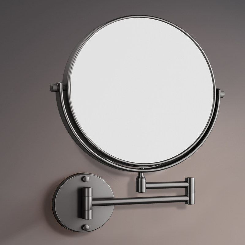 Makeup Mirror Bathroom Retractable Wall-mounted Toilet Free Cosmetic Mirror Folding Hotel Magnifier Son Gun Grey-Taobao
