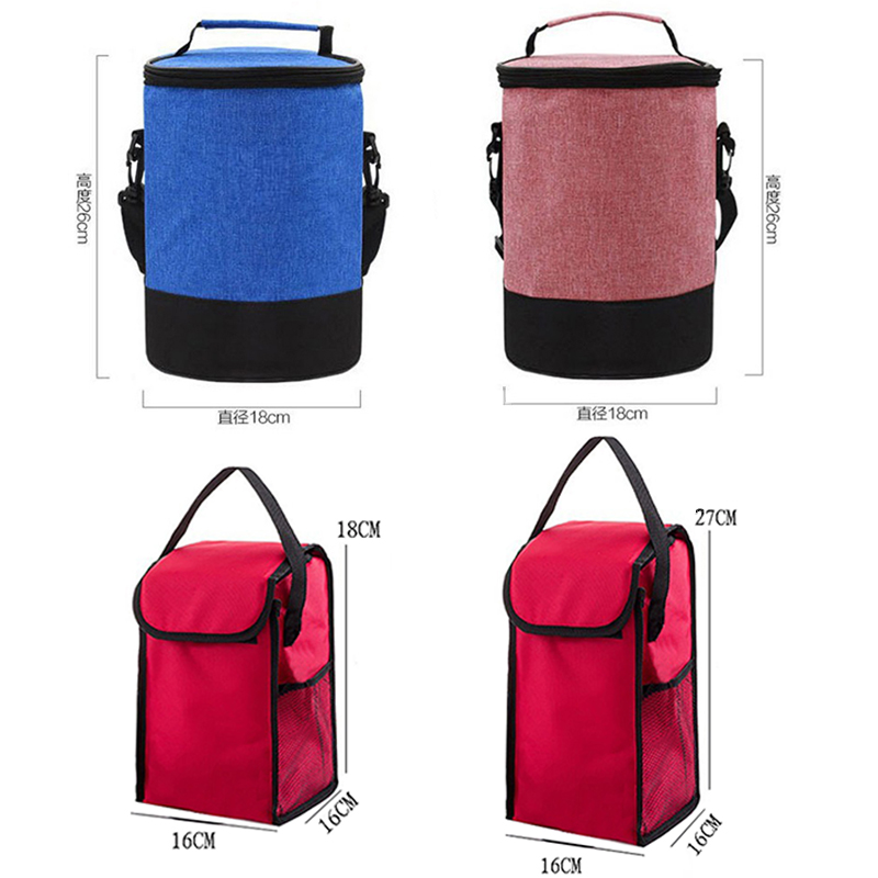 Thermal insulation bag lunch box bag aluminum foil thickened bento bag portable thermal insulation bag office worker simple round with lunch bag insulation 03