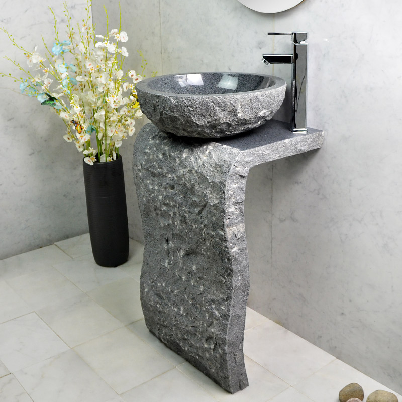 Usd 196 05 Stone Column Basin Sink One Floor Bathroom Art Stone Column Basin Sink One Floor Bathroom Art Balcony Home Simple Outdoor Washbasin