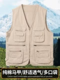 Осенний хлопковый дорожный жилет для отдыха, для мужчины среднего возраста