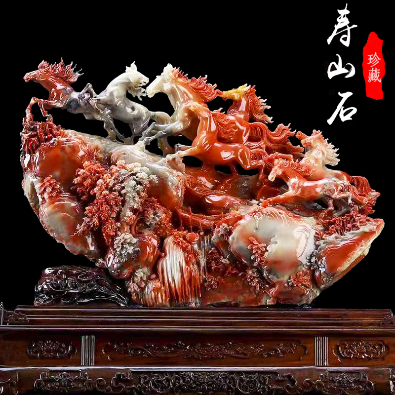 藏出 古董品 天然の奇石 原石 寿山石 芙蓉石 松下會友 細密彫刻 賞物 擺件 サイズ 25×33×8cm 重さ5700g  寿山石或成收藏市场新宠 入手正当时--艺术收藏--人民网