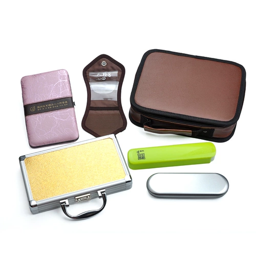 天艺 Портативная кожаная сумка может быть установлена ​​с 16 одному для ушных инструментов для выкопания кожаных пакетов для ушей