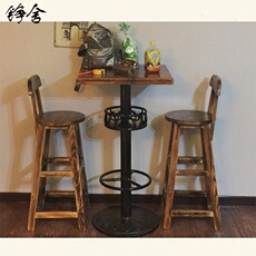 Барный стул 碳化实木吧台凳靠背高脚凳酒吧凳家用吧台椅前台椅靠背餐椅高脚椅