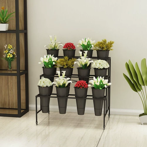 Большой цветочный магазин, многослойный универсальный пластиковый стенд, поворотные колеса