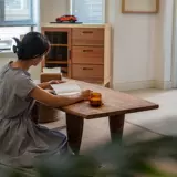 Журнальный столик в японском стиле ретро, угловой столик для гостиной, дома, маленький столик из цельного дерева, простой столик для сидения в спальне, небольшой низкий столик ваби-саби