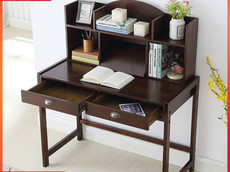 Стол 北欧实木书桌书架组合美式学习桌中学生儿童简约现代一体桌小户型