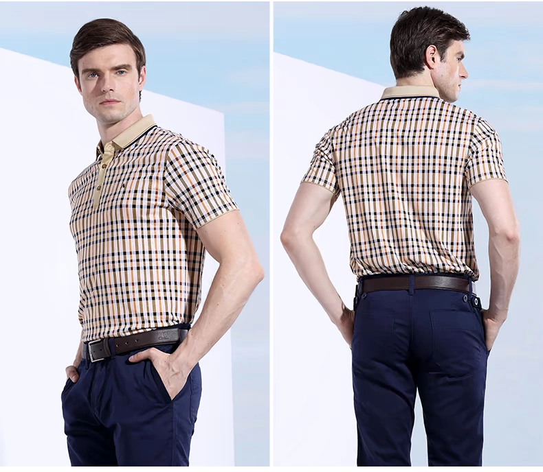 Áo thun cotton tay ngắn cotton 2019 hè hè nam mới ve áo cotton giản dị áo polo trung tính bố