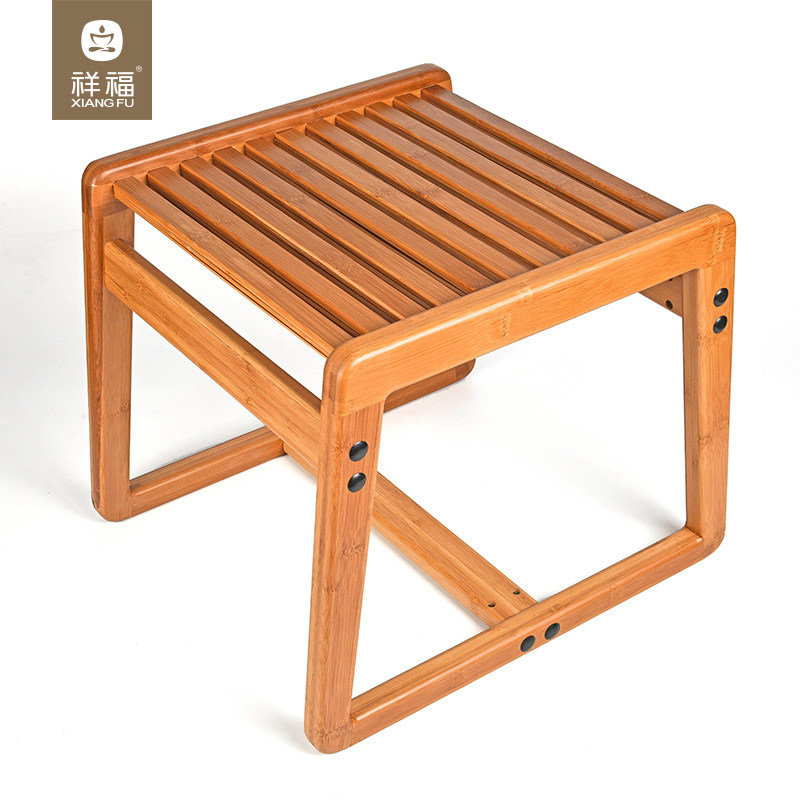 Xiangfu Furniture Bamboo Soft Chair Stool Tea Room Space Zen New Chinese Style Furniture Small Stool Kung Fu Tea Stool Clubhouse