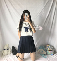 Summer white basic section orthodox jk uniform white cyanotic three short sleeves cyanotic short skirt suit daily section