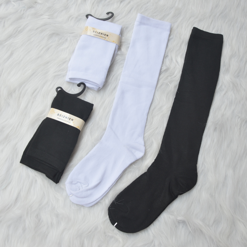 Japanese students tube socks knee socks black white jk uniform socks