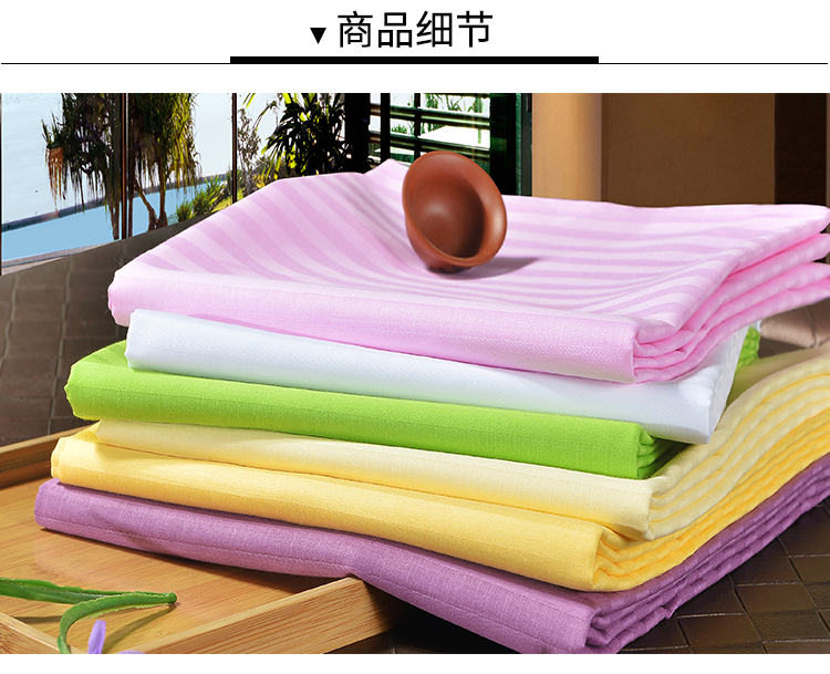 Cotton vegan màu satin strips vẻ đẹp nhân dân tệ giường massage massage bông sọc spa đầy đủ tùy chỉnh thực hiện 3