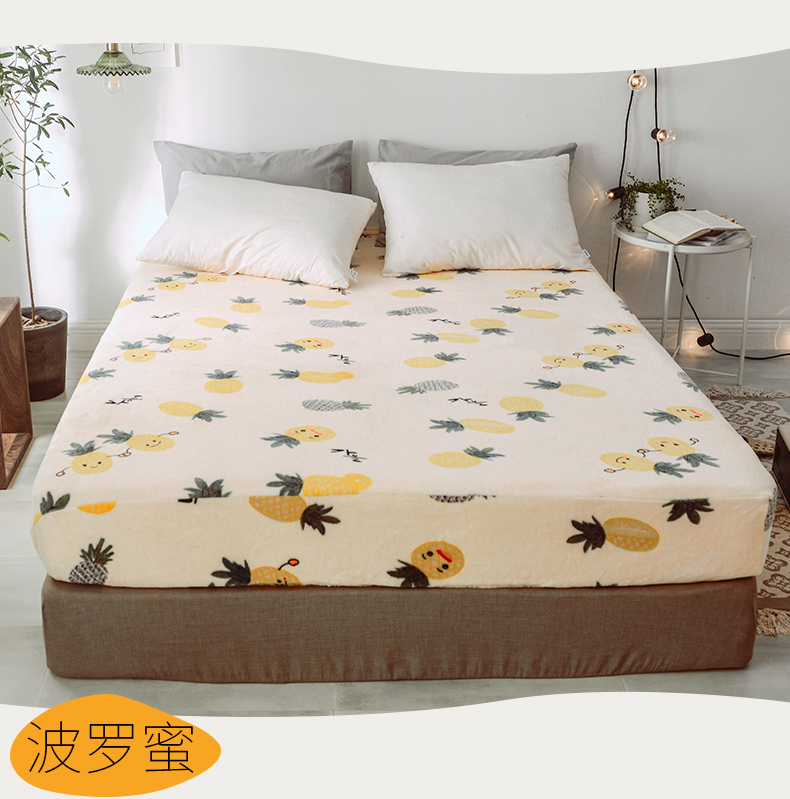 Giường flannel dày một mảnh Simmons nệm bọc mùa đông san hô lông cừu nhiệt ấm áp trải giường Ga chun chần Everon