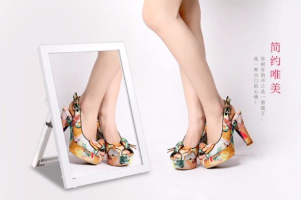 Gương giày Tianhong với cửa hàng giày đứng thử giày gương máy tính để bàn gương sàn thử giày - Gương gương gỗ đứng