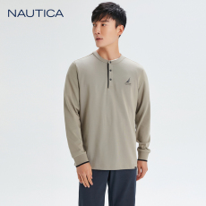 Футболка мужская nautica/诺帝卡男装春夏发热纱长袖圆领半开襟t恤km0350 NAUTICA/T